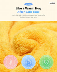 Ultra Absorbent Pet Towel, Quick-Drying - Yellow / Large - image 2