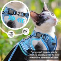 Cat Harness and Leash Set, Adjustable Cat Vest Harnesses – Essentials for Cats - Blue / X-Small - image 3