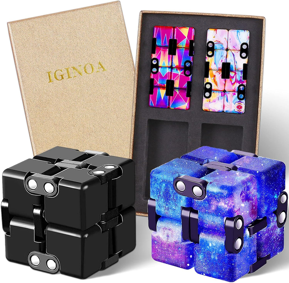 4 Packs Infinity Cube Toy Game for Kids and Adults - Multicolored - image 2