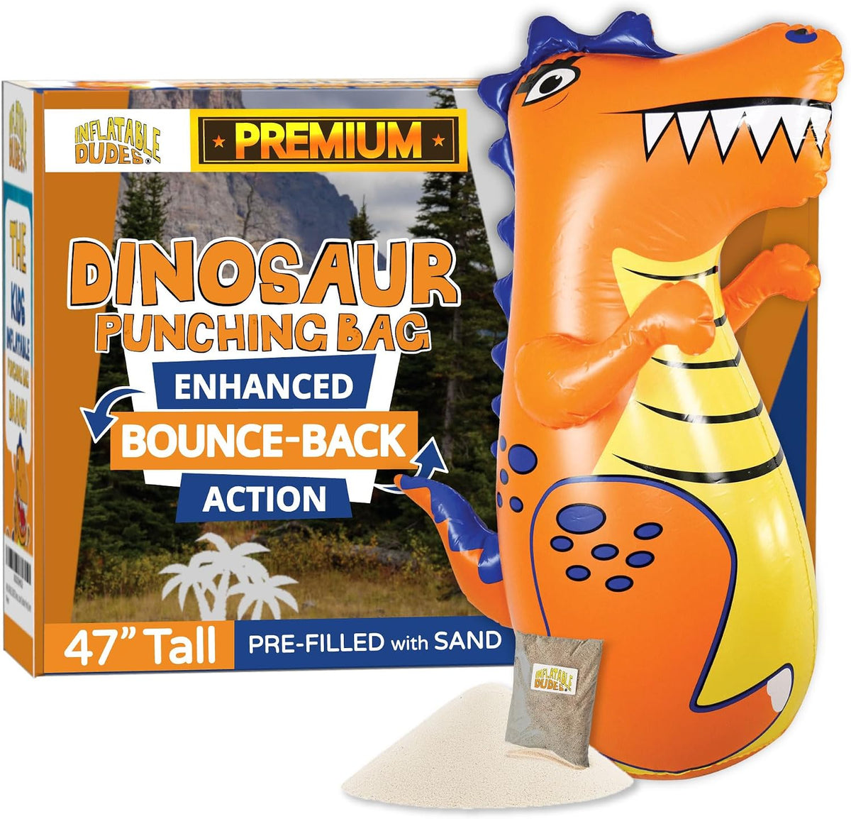 Inflatable Dudes kids punching bag bop bag, 47 inch, with sand-filled base in a ninja design - view 5