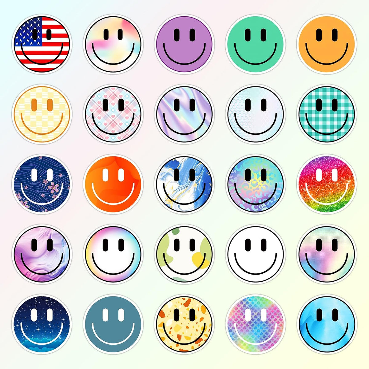 50PCS Smile Face Stickers Cute Water Bottle Stickers for Kids – Fun for Kids & Family - 100pcs Smile Stickers - image 3