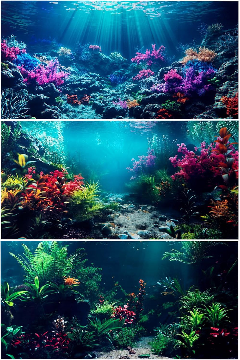 3 Pack Aquarium Background - 24x12 Inch