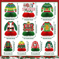 10 Pcs 80s Party Decorations, 1980s Table Honeycomb Centerpieces – Fun for Kids & Family - Ugly Sweater Style - image 2