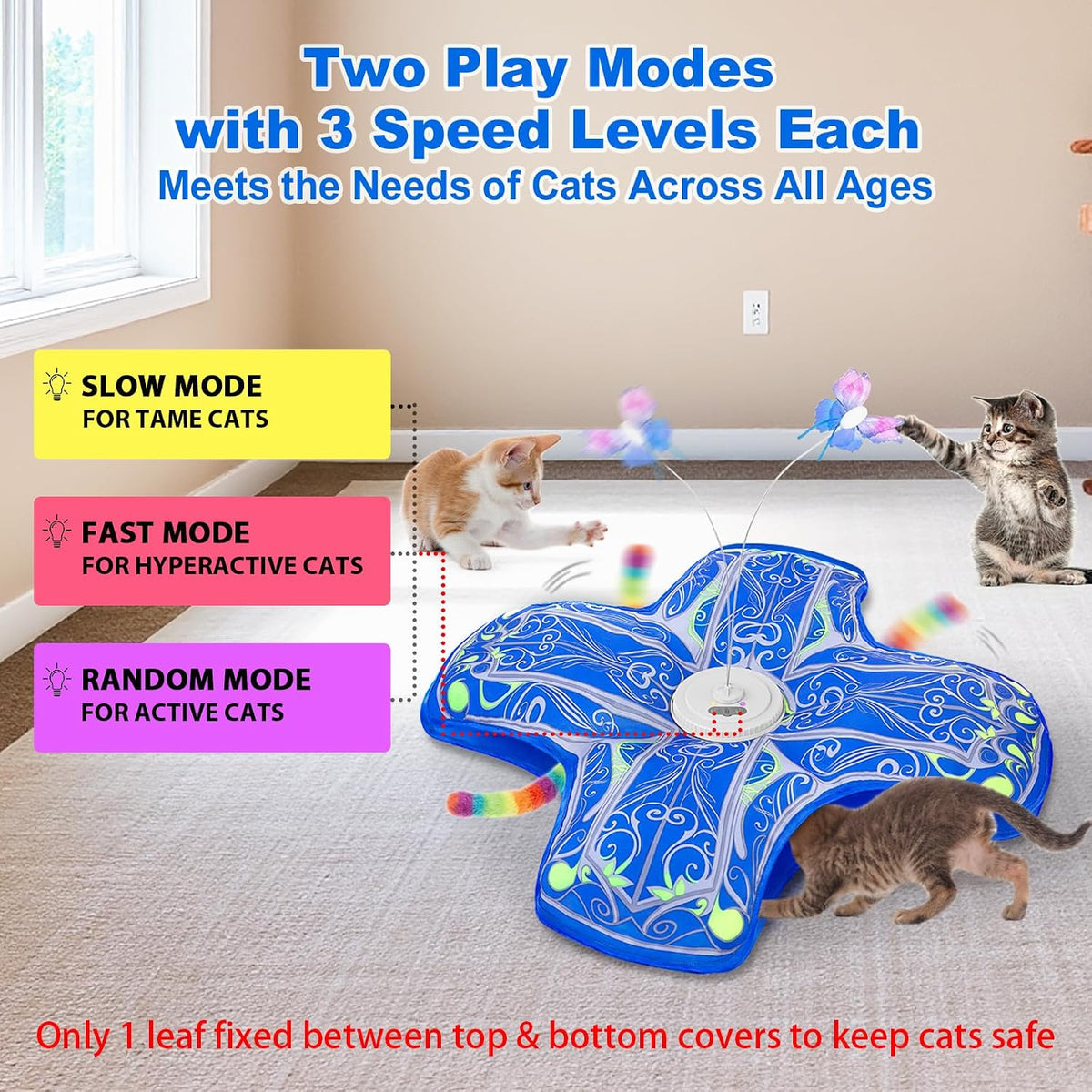 Interactive Cat Toys for Indoor Cats - Blue Cover Cloth Toy - image 4