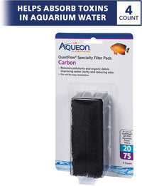 Aqueon QuietFlow LED PRO Ammonia Reducer 4 Count Filter Pads - For Model 20 and 75 / Carbon - image 2