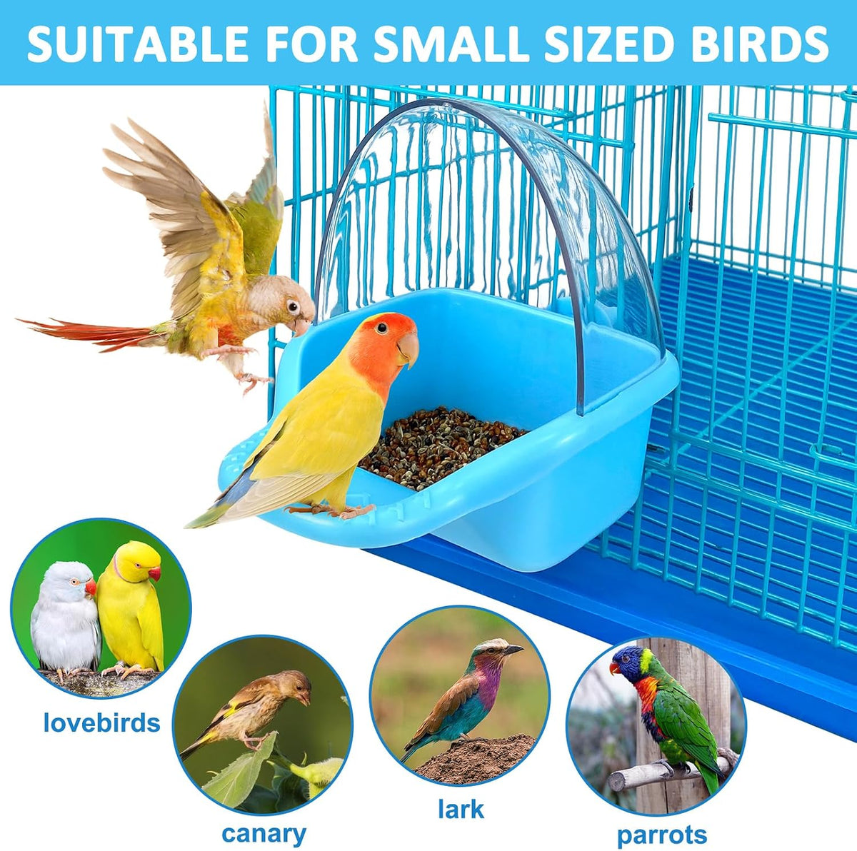 Bird Bath Box Hanging Birdbath Toy Parakeet Caged Bathing Tubs – Essentials for Birds - image 4