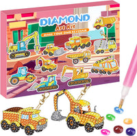 Labeol Diamond Art Kits for kids 5D Diamond Creat Your Own GEM - Engineering Vehicles