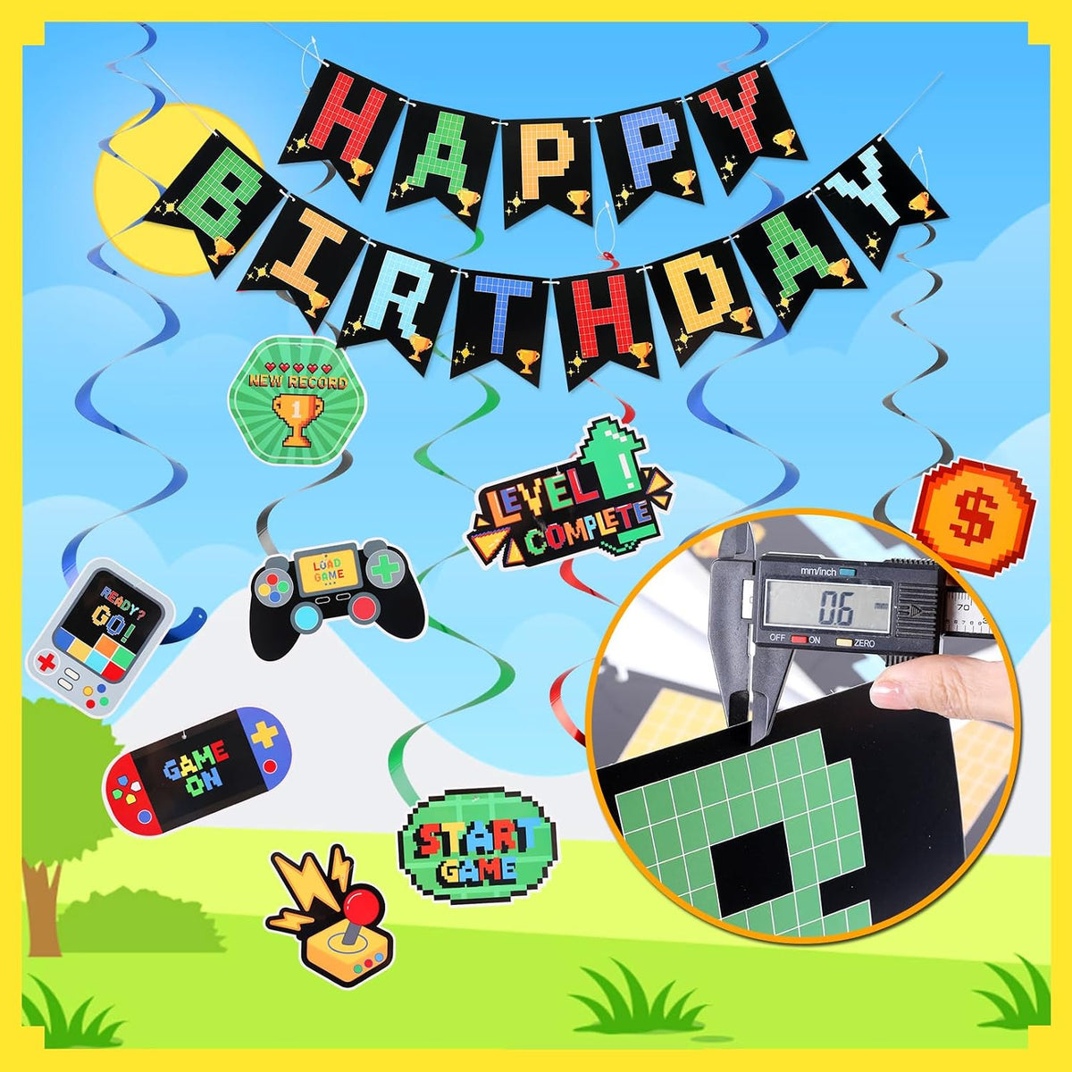 YEOCU Birthday Decorations - Rainbow / videogame - image 3