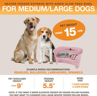 Neater Feeder Express Mess Proof Dog Bowls Elevated for Small Breeds - Medium to Large w/ 9 Peak Slow Feed Bowl / Pink - image 2