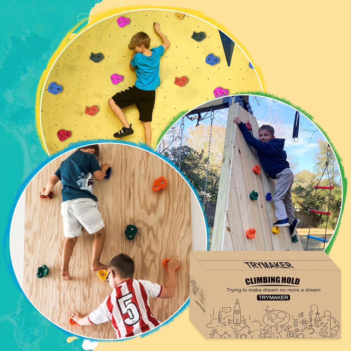 Trymaker Rock Climbing Holds - Large Size-15pcs - image 2