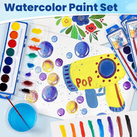 Jyusmile 36-pack washable watercolor paint set with 8 colors and a brush in each box - view 8