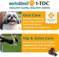1TDC WorksSoWell Dual Action Joint Supplement for Dogs & Cats - Hip and Joint Supplement for Large Breed & Small Breed - Also Great for Oral Health - Muscle & Stamina Recovery & Arthritis - 120ct