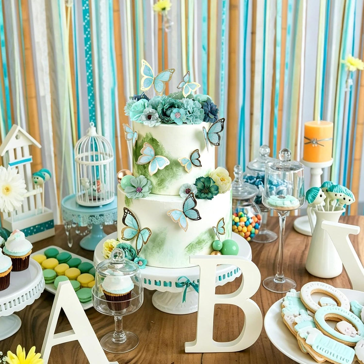 30Pcs 2D Waterproof Swallowtail Butterfly Cake Topper Transparent - Not Edible / Mixed Colors2 - image 3