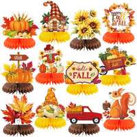 Yuntau Thanksgiving honeycomb centerpieces with pumpkin and gnome designs - view 10