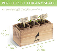 Wildflower Seed Mix Growing Kit - Includes Perennial & Annual Wild Flowers, Burlap Planters, Soil, Wooden Box, and Gardening Tools for Indoor Garden and Patio Planting