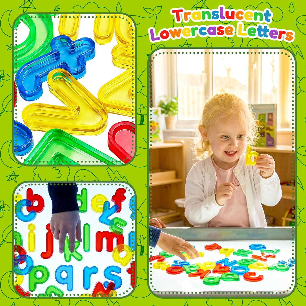 Bbiamsleep 67 Pcs Plastic Practice Set Transparent Letters and Numbers – Fun for Kids & Family - Lowercase Letters - image 3