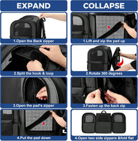 Apollo Walker Cat Backpack Carrier, Support Frame - Black / Large-Expandable - image 2