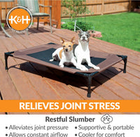 K&H Outdoor Elevated Dog Bed for Small & Medium Pets, Tan - Chocolate/Black Mesh / Medium 32"L x 25"W - image 3