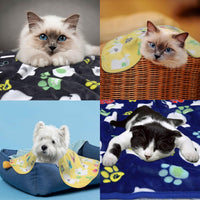 Rezutan Blanket for Large Dogs & Cats Soft Reversible Cute Paw 40"x31" – Essentials for Dogs - Grey/Blue/Yellow / Medium,30x20Inch - image 4