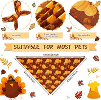 Weewooday 20 Pieces Fall Thanksgiving Dog Bandanas for Dogs Pumpkin Dog Bandana Turkey Triangle Pet Bib Adjustable Pet Bandana Soft Doggy Kerchief Accessories for Pet Costume
