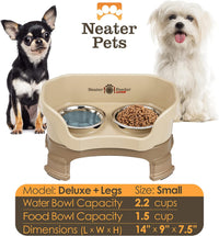 Neater Feeder Deluxe Mess-Proof Elevated Dog Bowls for Large Dogs - Small + Standard Bowl / Cappuccino - image 2