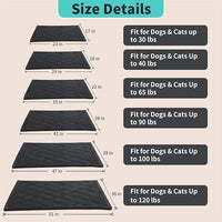 MABOZOO Indestructible Dog Bed, Chew Proof Crate Pad for Aggressive Chewers, Machine Washable Quilted Mat, Durable for Small and Medium Dogs, Black Kennel Pad (18x29 in)