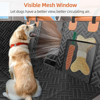 Dog Car Seat Cover for Back Seat,100% Waterproof & Scratchproof Back Seat Pet Cover for Dogs,5MM PP Board Hard Bottom Dog Bed for Car,Supports 400lbs Back Seat Extender for Dogs for Car/SUV