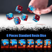 AUSTOR 6-piece 16mm sharp edge resin D6 dice set with metal case - view 12
