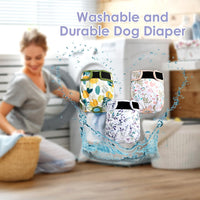 Reusable Dog Diapers Female Washable 3 Pack S Flowers for Heat – Essentials for Dogs - Dark Series / S(Newborn-11.5"Waist) / 3 - image 2