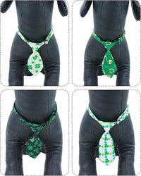 PET SHOW 10 Pack St. Patrick's Day Big Dog Ties Neckties for Large Breed Dogs XL Adjustable Holiday Grooming Accessories Neck Ties Bowties Girl Boy Pets Festival Costumes Wedding Party Gift Favor
