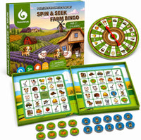 Travofun magnetic fishing game book open with ocean animal pieces and two wooden fishing rods - view 2