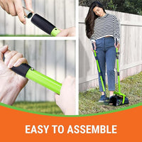 Dog Pooper Scooper with Bag Attachment, 40" Long Handle Pooper Scooper for Large Dogs, Dog Poop Scoop for Yard, Large Capacity Swivel Bin and Rake, Lavender Scented Bags (Green)