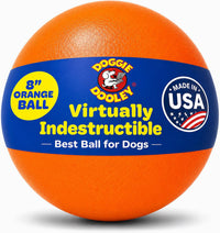 Doggie Dooley Virtually Indestructible Dog Ball - Orange / Medium (8 inch)