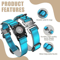 AirTag Dog Collar - Leather Dog Collar with Airtag Holder | IP68 Waterproof AirTag Holder with Metal Buckle, Comfortable GPS Dog Collars Tracker for Medium Large Dogs (Blue, L)