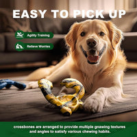 Durable Dog Chew Toy for Aggressive Chewers - Tough Nylon Bone for Medium Breeds, Interactive Teething Toy with Real Bacon Flavor, Keeps Dogs Busy, Christmas Birthday Gifts for Dogs