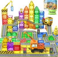 Magnetic Tiles with 2 Cranes - 102 Pieces Set