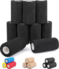 AZEN 9 Pack Self Adhesive Bandage Wrap, 4" X 5 Yards Elastic Cohesive Bandage Wrap, Color Athletic Tape, Tattoo Grip Tape Wrap, Vet Wrap, Ankle Tape