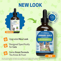 Pet Wellbeing Urinary Gold for Cats - Supports Urinary Tract Health, Normal Frequency, Healthy Immune Response, Stoneroot, Hydrangea - Vet-Formulated Herbal Supplement 4 fl oz (118 ml)