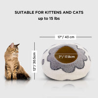 Woolygon Felt Cat Cave Bed, Merino Wool, Handcrafted – Essentials for Cats - White Flower - image 2