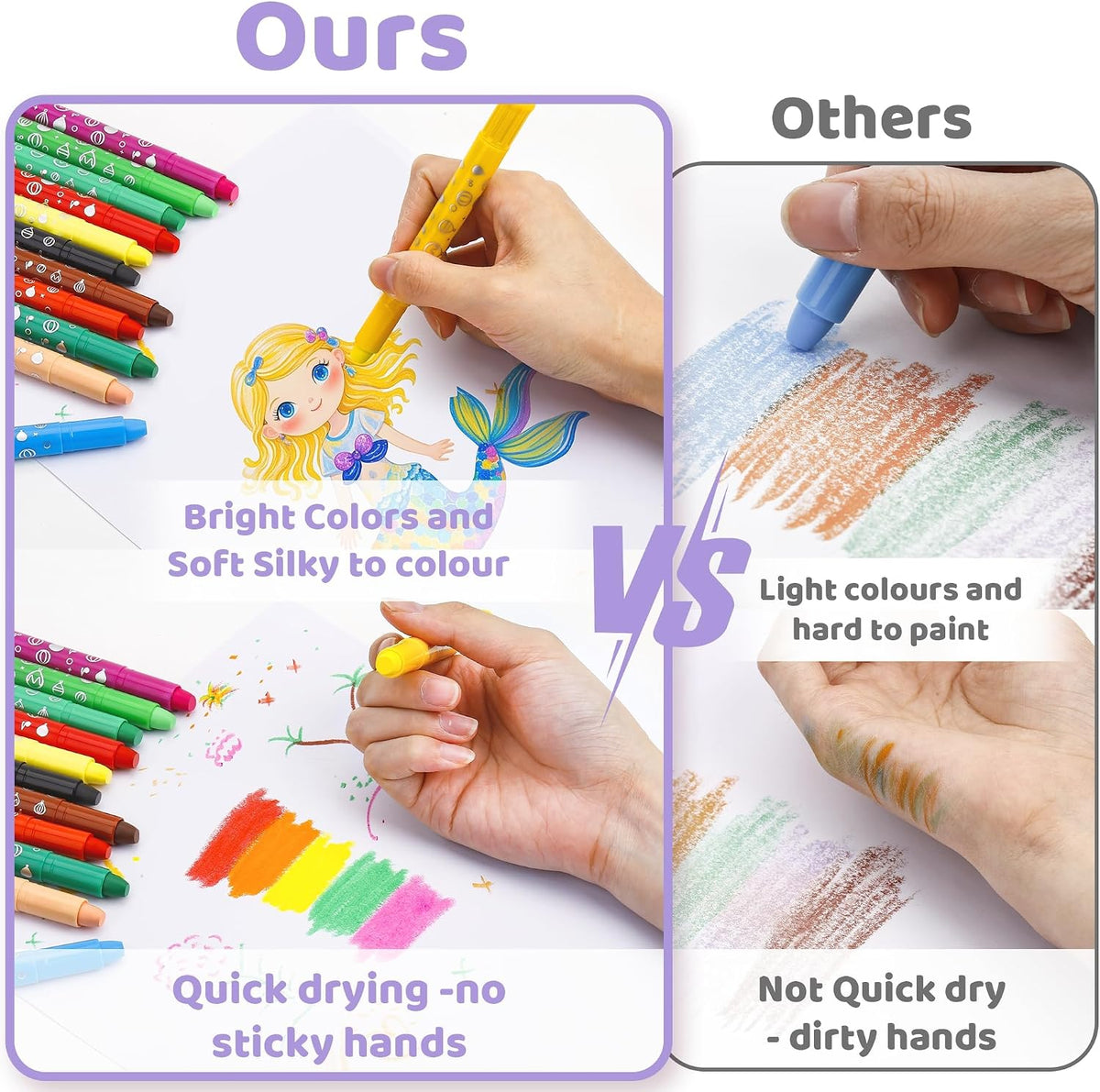 DreamyCandy 24 twistable washable gel crayons for toddlers in a unicorn holder - view 13