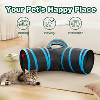 Love's cabin Cat Tunnel for Indoor Cats - Black&Blue / S (23.6"x13"x11") - image 4