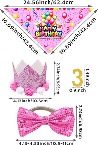 PET SHOW Pink Crown Dog Birthday Party Hat for Girls Reusable - Pink Birthday Kit - image 2