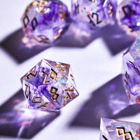 HEIMDALLR liquid core DND dice set in Fenrir's Shadow with glowing LED display box - view 22