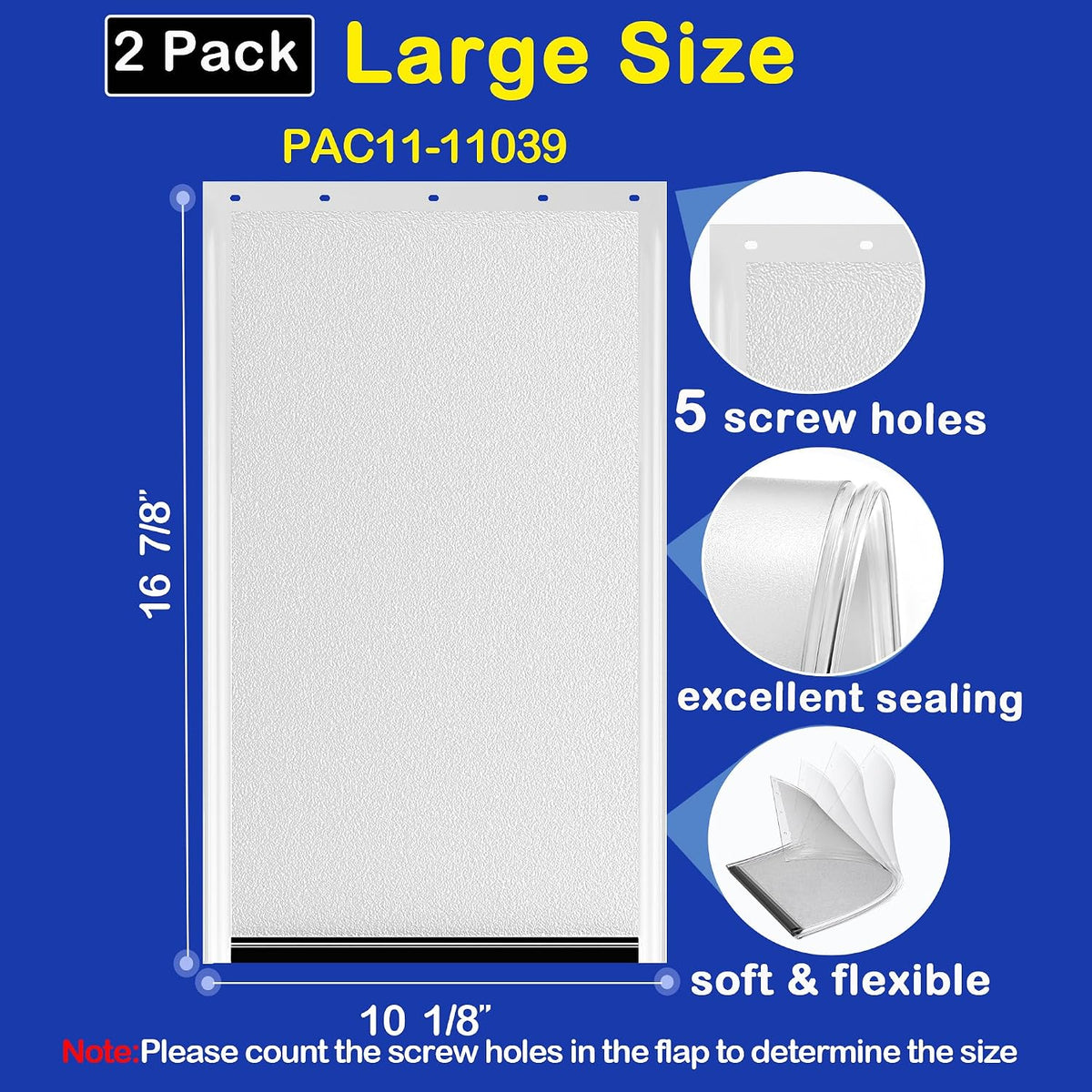2PC Replacement Flap PAC11-11039 with Screws & Washers for PetSafe - Without Bracket-frosted Transparent / Large PAC11-11039 / 2 - image 3