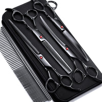 Gimars Titanium Coated Professional 6 in 1 4CR Stainless Steel Dog - 7inch Black 6 in 1 Professional