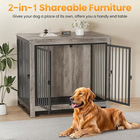 Dog Crate Furniture, Large Dog Crate Furniture, Dog Crate End Table for Large and Medium Dogs, Wooden Cage Kennel Furniture Indoor, Modern Dog Crate with Multi-Purpose Removable Tray