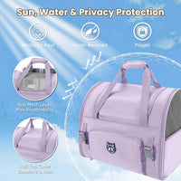 Expandable Large Cat Carrier Backpack, Supports up to – Essentials for Dogs - 16.5"L x 10.2"W x 15.8"H / Lavender - image 4