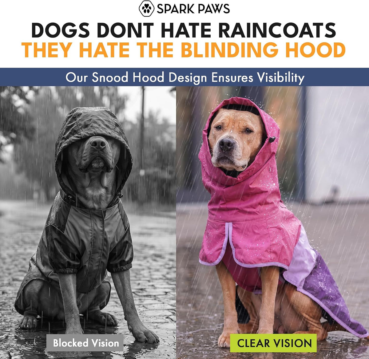 Spark Paws Dog Raincoat, Waterproof Rain Jacket w/Hood - Pink Lilac Purple / 4XL - image 2