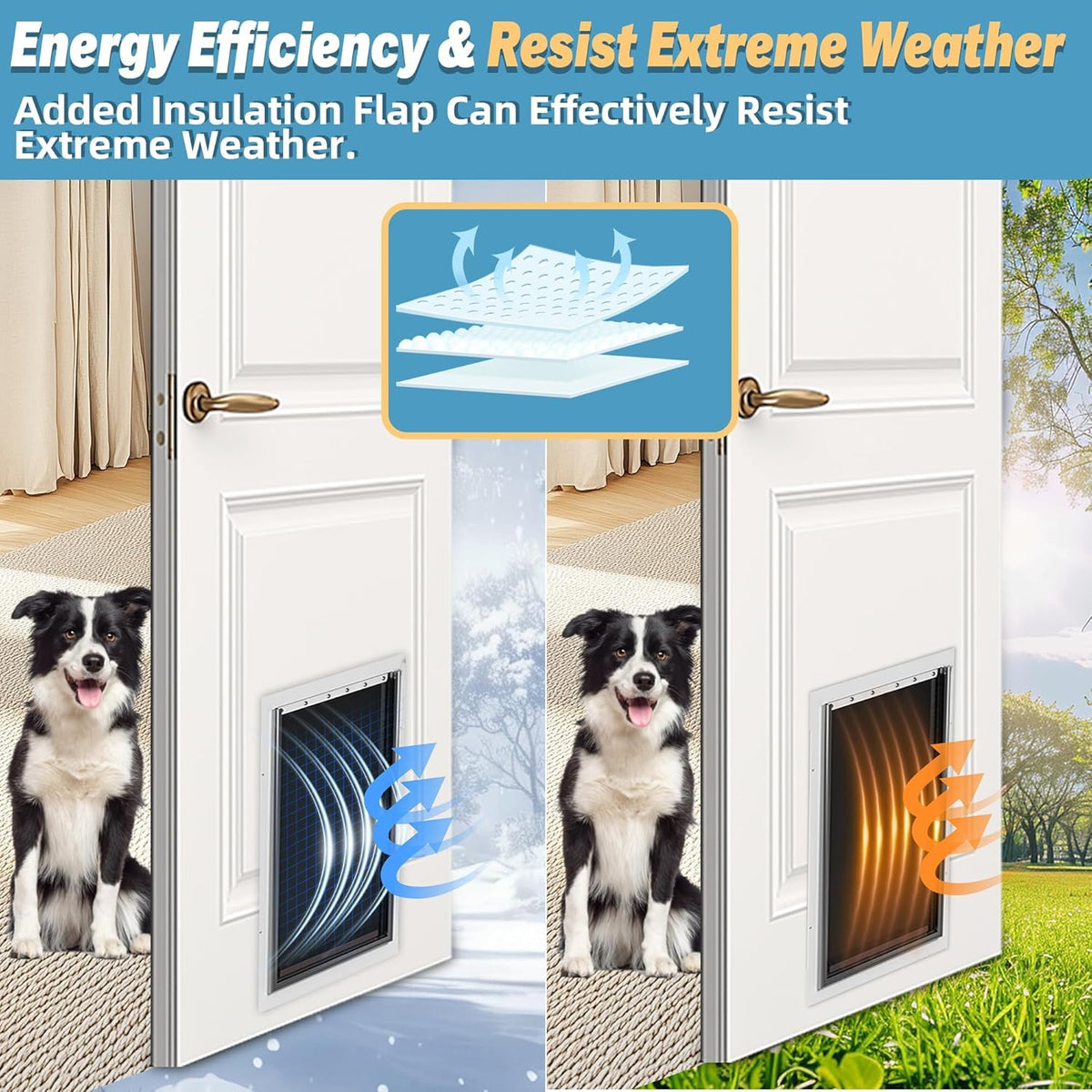 2-Pack Large Dog Door Replacement Flaps with Screws – Essentials for Dogs - 3-flap / Extra Large - image 4