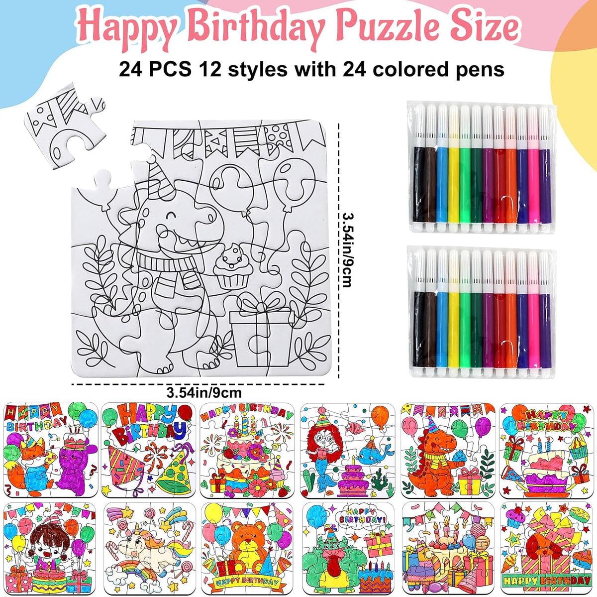 MUOUAKATE Christian Halloween crafts for kids, 24 blank coloring puzzle sets - view 26
